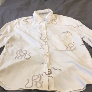 White snake print Fano Studio button up